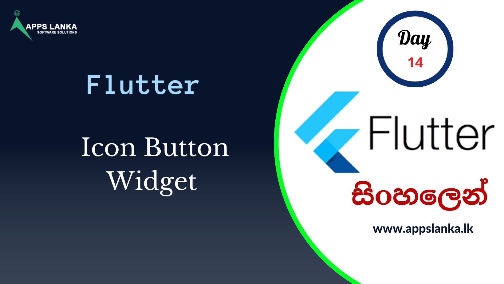 Flutter Icon Button Widget in Sinhala