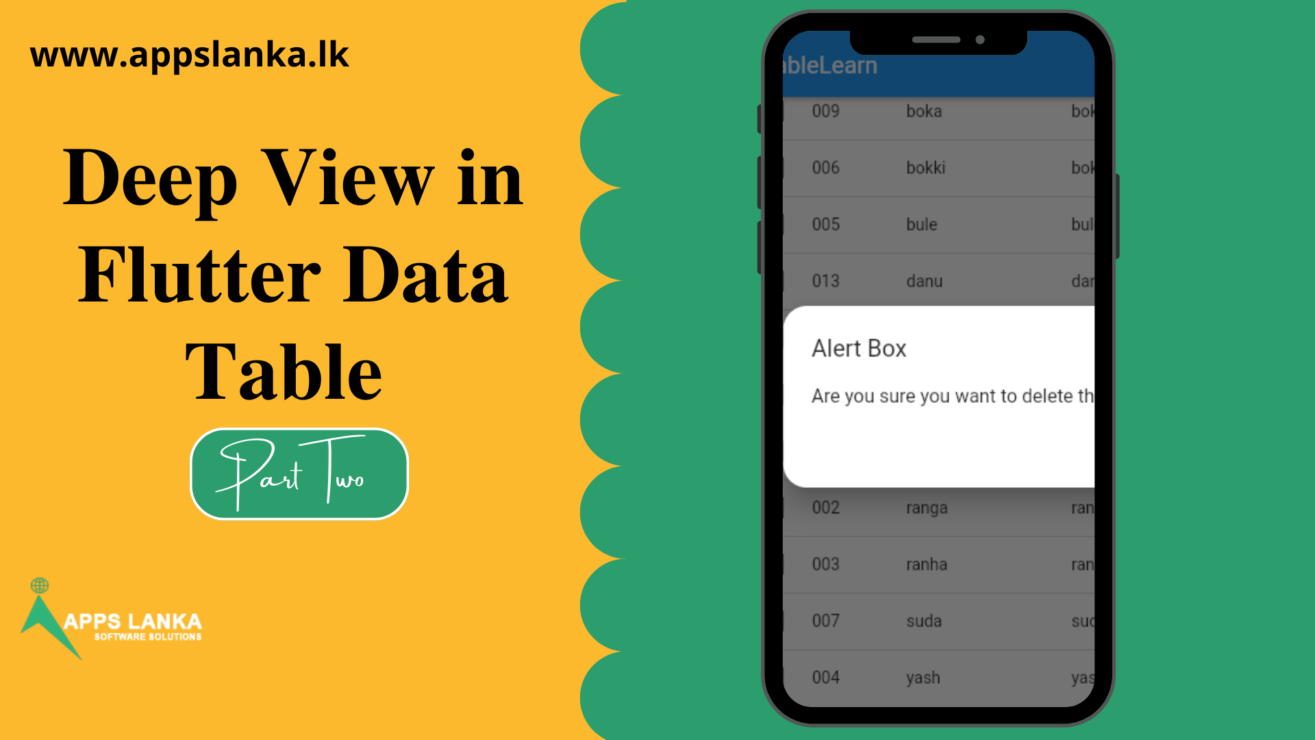 Deep View In Flutter Data Table
